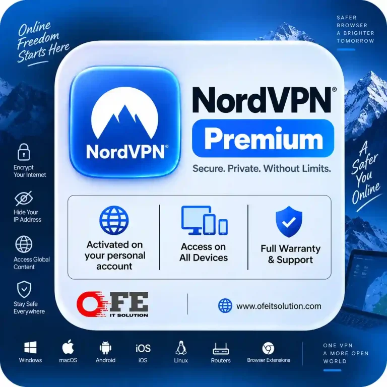 NordVPN Premium VPN subscription in Bangladesh for secure browsing and multiple devices